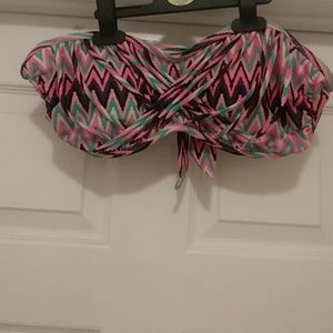 Multi colored xhilaration strapless bikini top